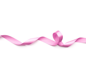 pink satin ribbon isolated on white backgroun