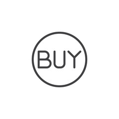 Buy button outline icon. linear style sign for mobile concept and web design. buy circle label simple line vector icon. Symbol, logo illustration. Pixel perfect vector graphics