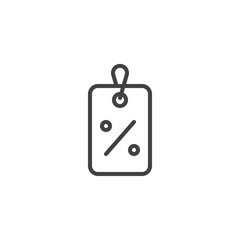 Discount price tag outline icon. linear style sign for mobile concept and web design. Percentage label simple line vector icon. Symbol, logo illustration. Pixel perfect vector graphics