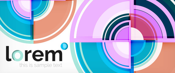 Obraz premium Modern geometric circles abstract background, colorful round shapes with shadow effects