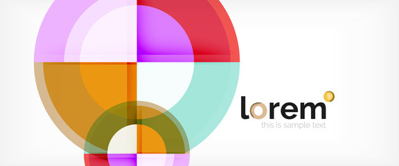 Obraz premium Modern geometric circles abstract background, colorful round shapes with shadow effects