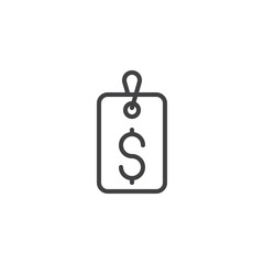 Dollar price tag outline icon. linear style sign for mobile concept and web design. price label simple line vector icon. Symbol, logo illustration. Pixel perfect vector graphics