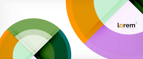 Obraz premium Modern geometric circles abstract background, colorful round shapes with shadow effects