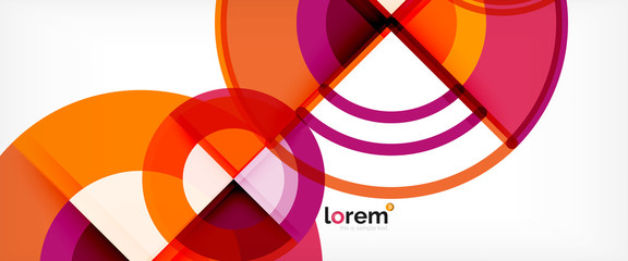 Circle abstract background, bright colorful round geometric shapes