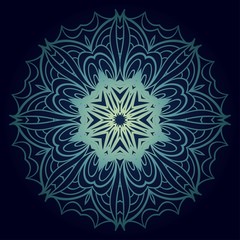 Floral color mandala. Arabic, Indian, motifs. Vector illustration.