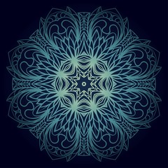 Pattern of mandala purple. Vector illustration. Modern Decorative floral color mandala. Decorative Cicle ornament. Floral design.