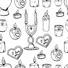 паттерн свечи черно-белый