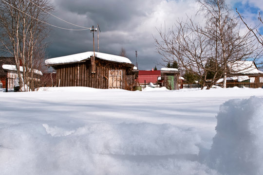 Snow drifts.