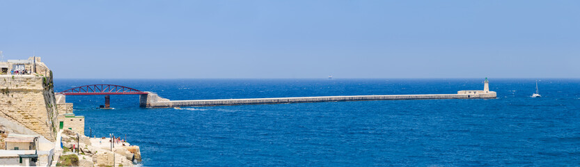 View on marina Senglea and Birgu. Grand Harbour of Valletta