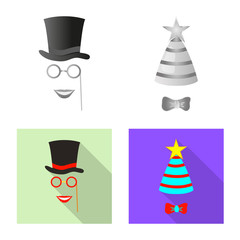 Isolated object of party and birthday logo. Set of party and celebration vector icon for stock.