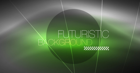 Digital technology abstract background - neon geometric design. Abstract glowing lines. Colorful techno background. Futuristic shape.