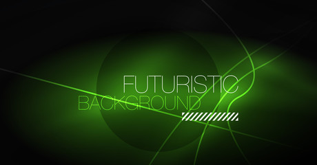 Digital technology abstract background - neon geometric design. Abstract glowing lines. Colorful techno background. Futuristic shape.