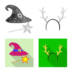 Isolated object of party and birthday icon. Set of party and celebration stock vector illustration.