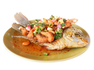 Fired fish with fish sauce