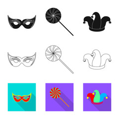 Isolated object of party and birthday icon. Set of party and celebration vector icon for stock.