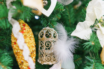 Bright festive decorations celebrating Christmas and New Year. 