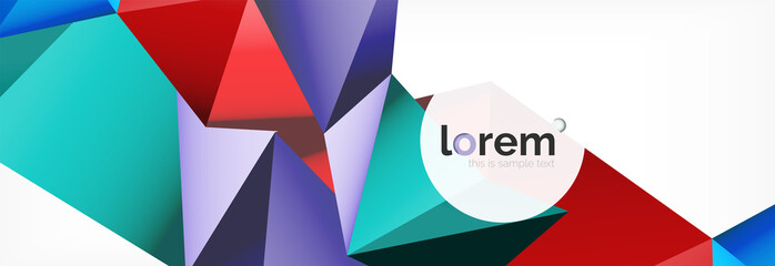 Vector colorful geometric triangle background, crystal banner design