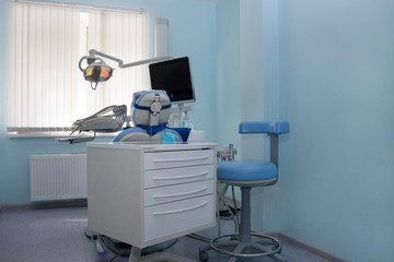 Dental treatment unit and other service equipment. Dentist clinic.