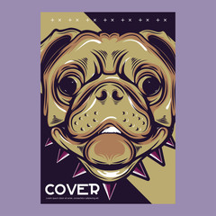 pug dog illustration with slogan - Vector 