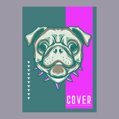 pug dog illustration with slogan - Vector 