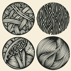 circle halftone drawing pattern set. vector illustration