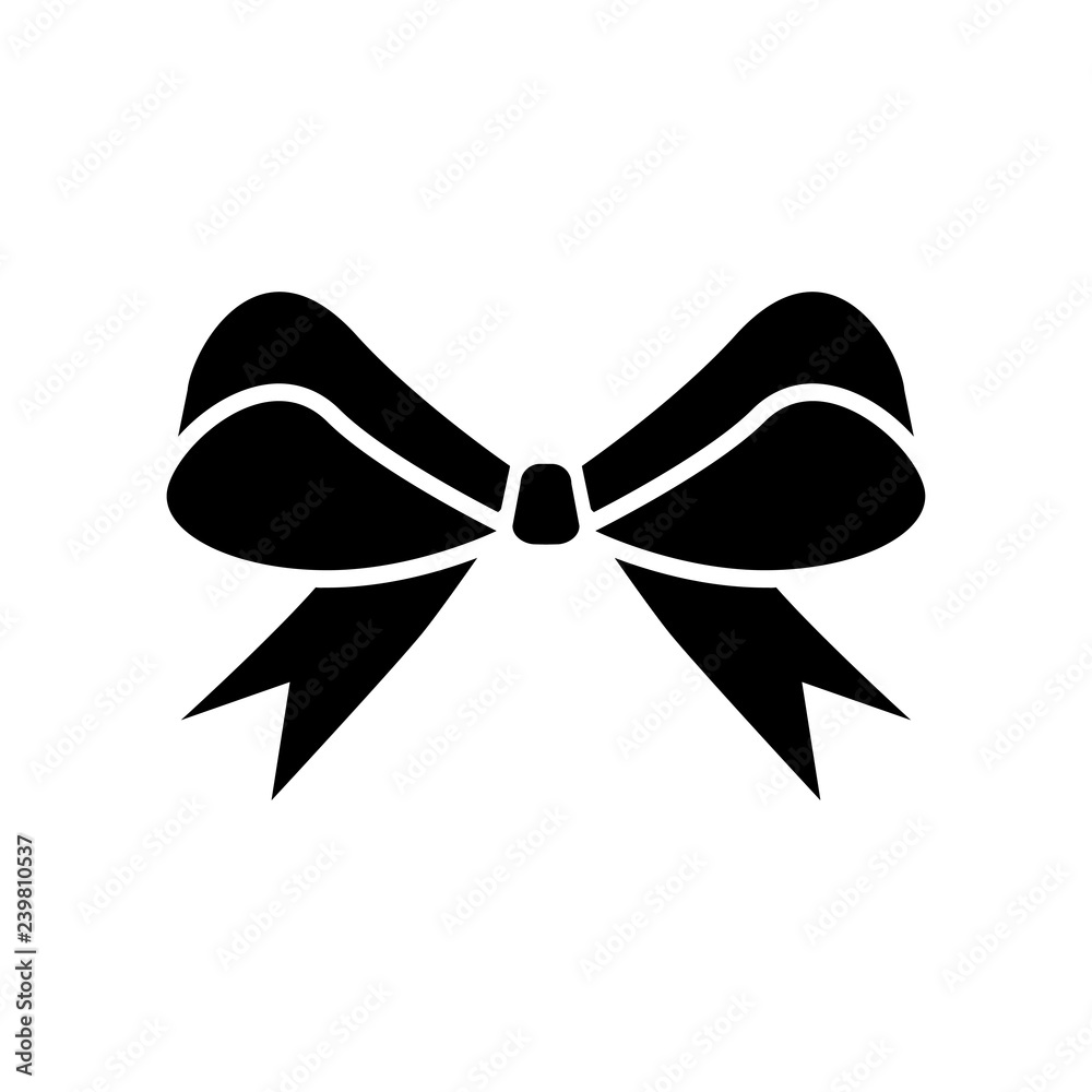 Aufkleber Bow icon flat style isolated on background. Bow icon sign symbol for web site and app design.