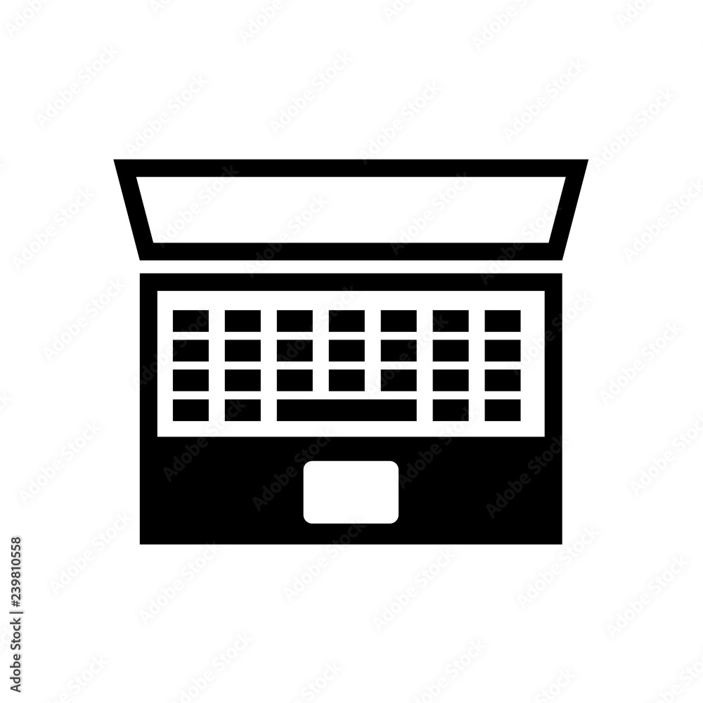 Poster laptop icon flat style isolated on background. laptop icon sign symbol for web site and app design.