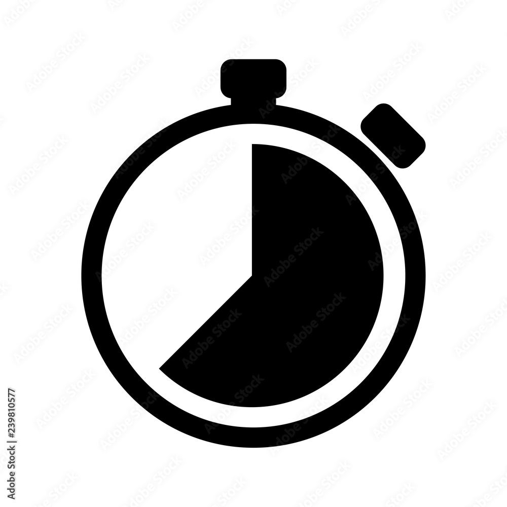 Aufkleber stopwatch icon flat style isolated on background. stopwatch icon sign symbol for web site and app de
