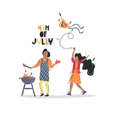 Handdrawn vector illustration for  the 4th of July.