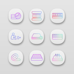 Mattress app icons set