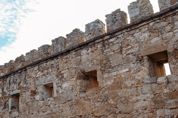 part of old brick wall of fortress