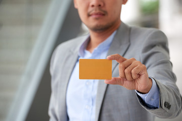 Showing identification card