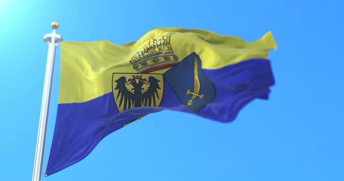 Flag of the city of Essen in the state of North Rhine-Westphalia, Germany. Loop