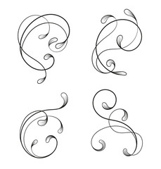 Set of curly corners. Scroll element isolated.