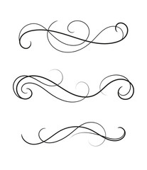 Set of curly divider. Scroll element isolated.