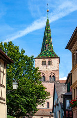 Turckheim. Clocher de l'église Sainte Anne. Alsace. Haut Rhin. Grand Est