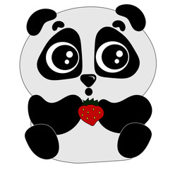 panda with berry © Julia Goldy