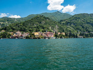 Italy Lombardy, Lake Como, Lake Como, Como province, coast with stately villas near Varenna