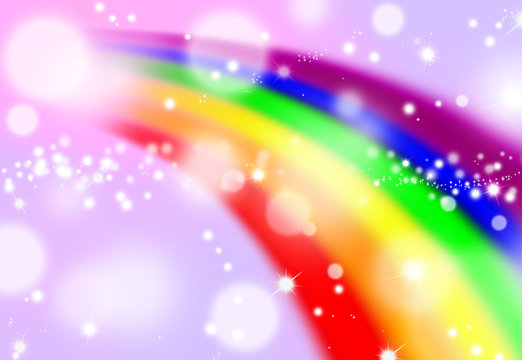 abstract background with lights and stars,rianbow