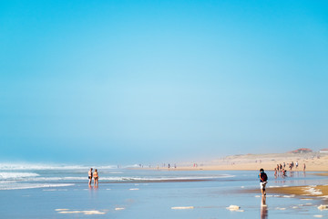 Beach in southwest France during summer