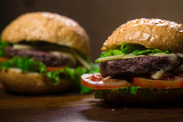 hamburger on white background