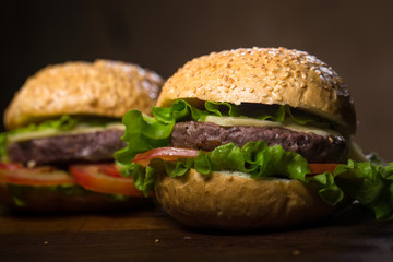 hamburger on white background
