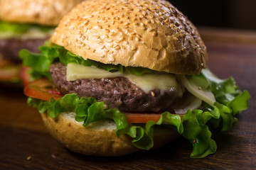hamburger on white background