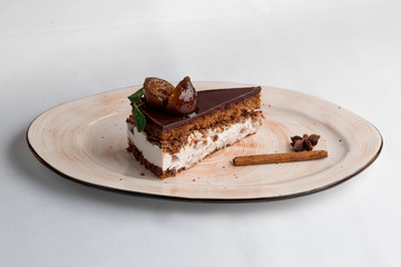 piece of chocolate cake on a plate
