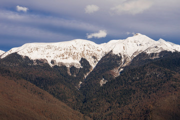 Caucasus mountains, the beginning of winter