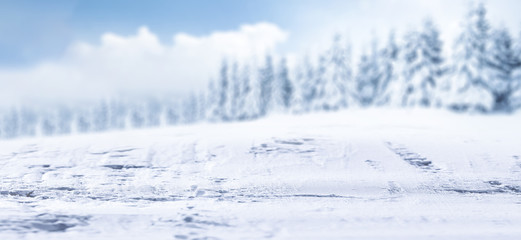 Winter background and snow decoration 