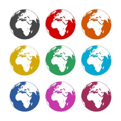 Logo globe, Earth icon, Earth, color set