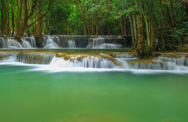 Erawan beautiful jungle paradise for holiday travel. National Park, Kanchanaburi, Thailand