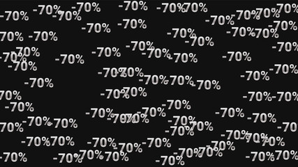 Percent Sings on Dark Background. Black Poster with Silver Percent Sings and Snowflakes. Vector Discount Sale Background.