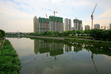 Fototapeta premium City building scenery, tangshan, China